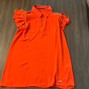 Tahari red orange blouse
